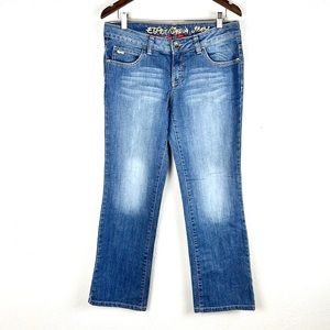 ESPRIT | 👖94107 Style Blue Light Wash Faded Low-Rise Bootcut Denim Jeans